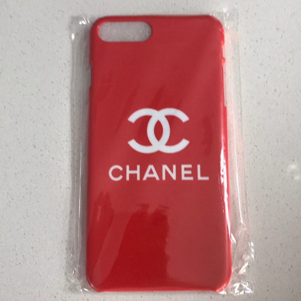 Red Chanel logo iPhone 7 Plus case